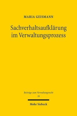 bokomslag Sachverhaltsaufklrung im Verwaltungsprozess