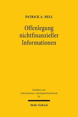 bokomslag Offenlegung nichtfinanzieller Informationen