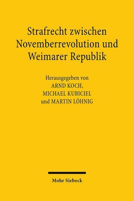 bokomslag Strafrecht zwischen Novemberrevolution und Weimarer Republik