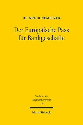 bokomslag Der Europische Pass fr Bankgeschfte