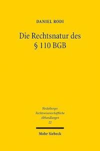 bokomslag Die Rechtsnatur des  110 BGB