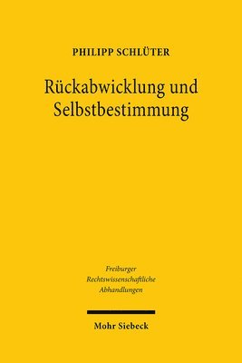 Philipp Schlüter - Rückabwicklung und Selbstbestimmung, Inbunden
