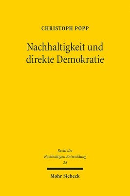 Christoph Popp - Nachhaltigkeit und direkte Demokratie, Häftad