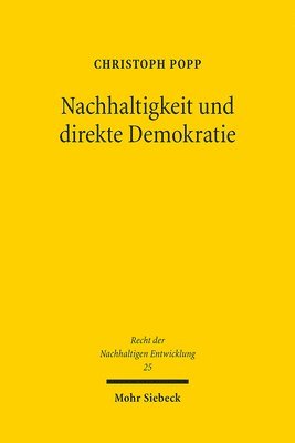 bokomslag Nachhaltigkeit und direkte Demokratie