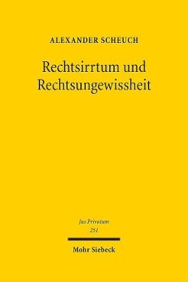 bokomslag Rechtsirrtum und Rechtsungewissheit