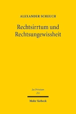 bokomslag Rechtsirrtum und Rechtsungewissheit