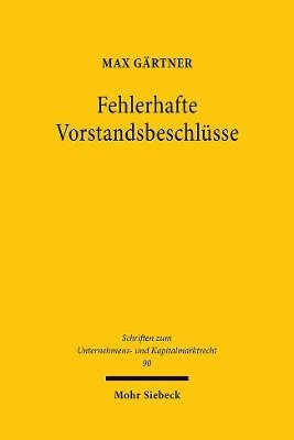Max Gärtner, Max Gartner - Fehlerhafte Vorstandsbeschlüsse, Inbunden