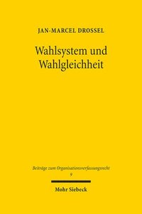 bokomslag Wahlsystem und Wahlgleichheit