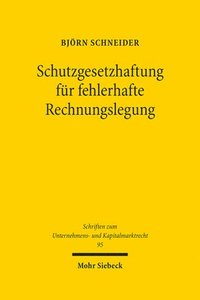 bokomslag Schutzgesetzhaftung fr fehlerhafte Rechnungslegung