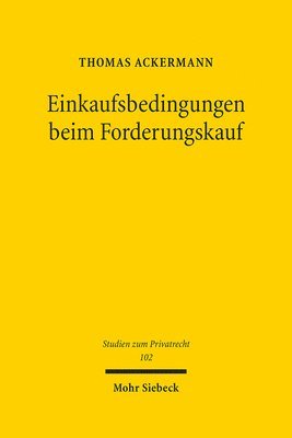 Thomas Ackermann - Einkaufsbedingungen beim Forderungskauf, Inbunden
