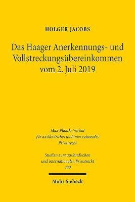 bokomslag Das Haager Anerkennungs- und Vollstreckungsbereinkommen vom 2. Juli 2019