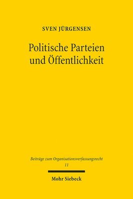Sven Jürgensen - Politische Parteien und Öffentlichkeit, Häftad