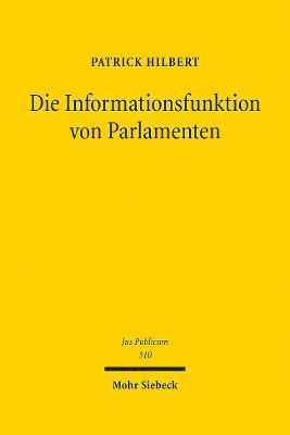 bokomslag Die Informationsfunktion von Parlamenten