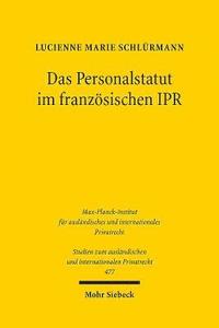 bokomslag Das Personalstatut im franzsischen IPR