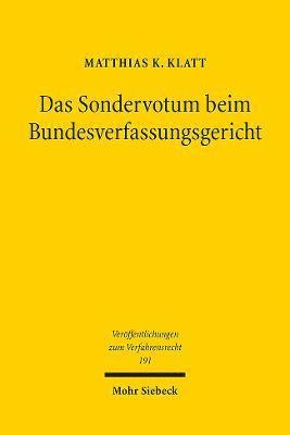 Das Sondervotum beim Bundesverfassungsgericht 1