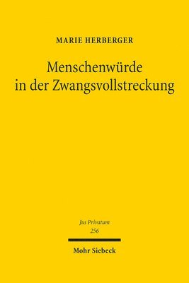 bokomslag Menschenwrde in der Zwangsvollstreckung