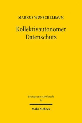 bokomslag Kollektivautonomer Datenschutz