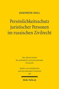bokomslag Persnlichkeitsschutz juristischer Personen im russischen Zivilrecht
