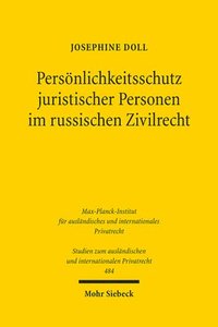 bokomslag Persnlichkeitsschutz juristischer Personen im russischen Zivilrecht