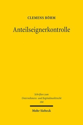 bokomslag Anteilseignerkontrolle
