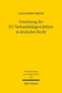 bokomslag Umsetzung der EU-Verbandsklagerichtlinie in deutsches Recht