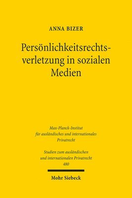 Anna Bizer - Persönlichkeitsrechtsverletzung in sozialen Medien, Häftad