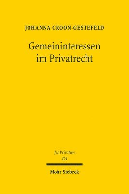 bokomslag Gemeininteressen im Privatrecht