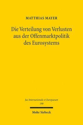 bokomslag Die Verteilung von Verlusten aus der Offenmarktpolitik des Eurosystems