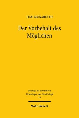 bokomslag Der Vorbehalt des Mglichen