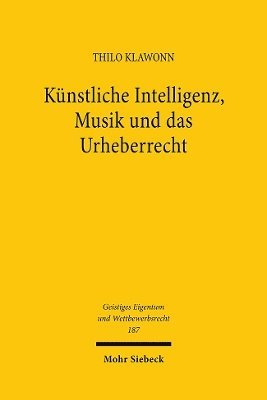 bokomslag Knstliche Intelligenz, Musik und das Urheberrecht