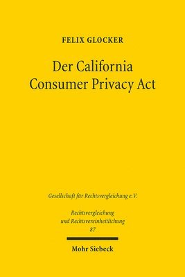 Felix Glocker - Der California Consumer Privacy Act, Häftad