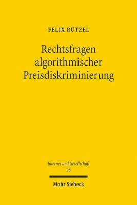 bokomslag Rechtsfragen algorithmischer Preisdiskriminierung