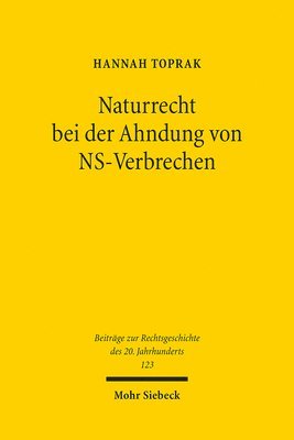 bokomslag Naturrecht bei der Ahndung von NS-Verbrechen