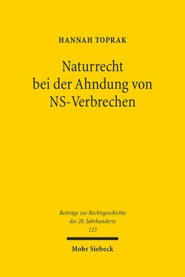 bokomslag Naturrecht bei der Ahndung von NS-Verbrechen