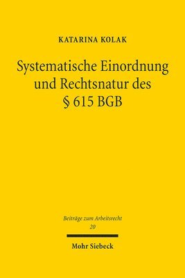 bokomslag Kolak, K: Systematische Einordnung und Rechtsnatur