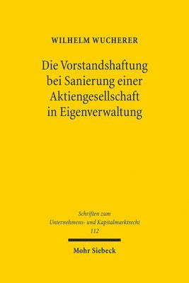 bokomslag Die Vorstandshaftung bei Sanierung einer Aktiengesellschaft in Eigenverwaltung