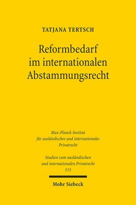 bokomslag Tertsch, T: Reformbedarf im internationalen Abstammungsrecht