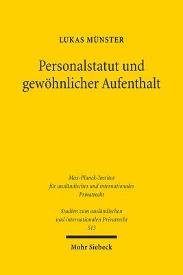 bokomslag Personalstatut und gewhnlicher Aufenthalt