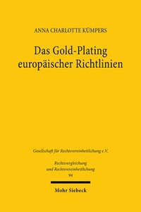 bokomslag Das Gold-Plating europäischer Richtlinien
