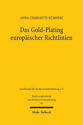 bokomslag Das Gold-Plating europäischer Richtlinien