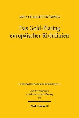 bokomslag Das Gold-Plating europischer Richtlinien