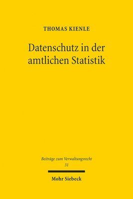 bokomslag Datenschutz in der amtlichen Statistik
