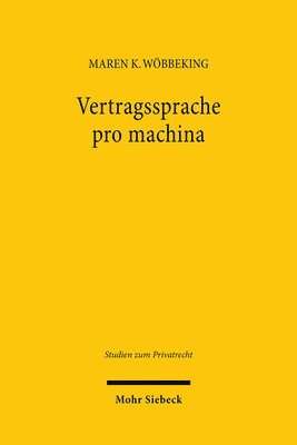 bokomslag Vertragssprache pro machina