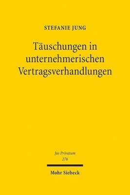 bokomslag Täuschungen in unternehmerischen Vertragsverhandlungen