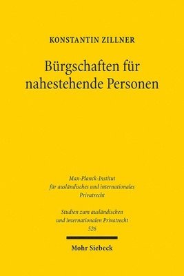 Konstantin Zillner - Bürgschaften für nahestehende Personen, Häftad