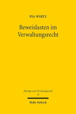 bokomslag Beweislasten im Verwaltungsrecht