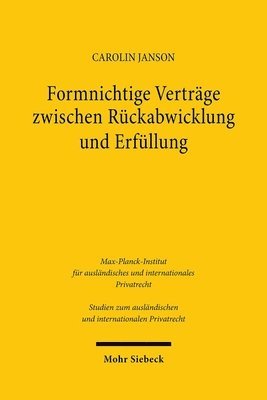 bokomslag Formnichtige Vertrge zwischen Rckabwicklung und Erfllung