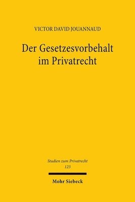 bokomslag Der Gesetzesvorbehalt im Privatrecht