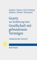 bokomslag Gesetz zur Einfhrung einer Gesellschaft mit gebundenem Vermgen