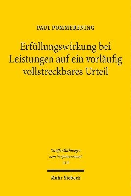 bokomslag Erfüllungswirkung bei Leistungen auf ein vorläufig vollstreckbares Urteil